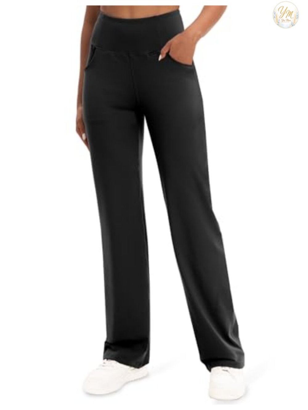 Yoga Pants High Rise Tummy Control Straight Leg with Pockets Pull On
